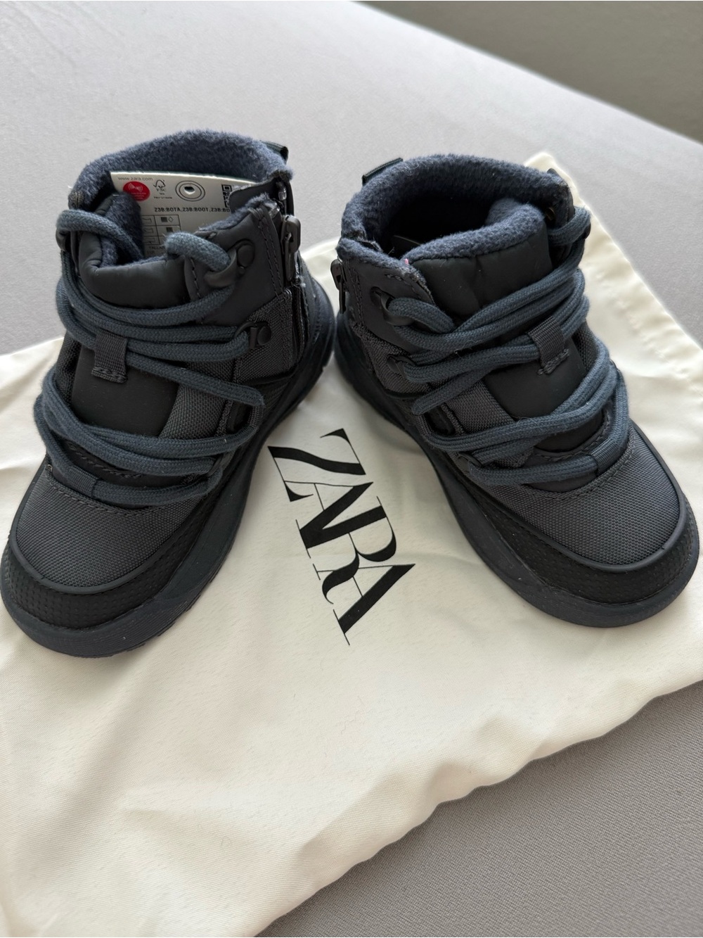 Zara Kids Dark Blue High-Top Sneakers